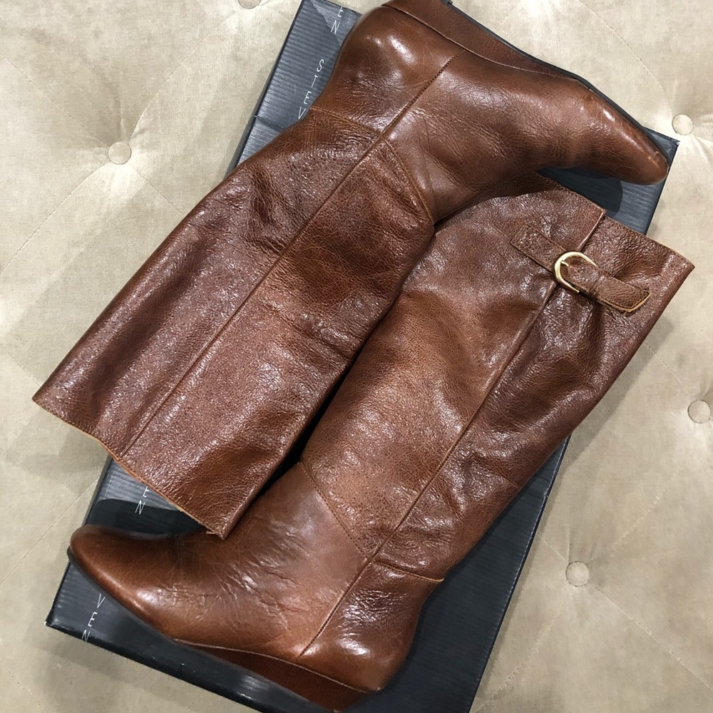 Steven Steve Madden cognac intyce boots size 5